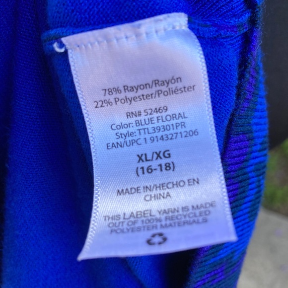 Eye Catching Blue Floral Cardigan - Picture 7 of 8